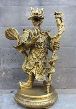

free shipping Lucky Chinese Myth Pure Brass Copper Dragon Lord King Longwang Rain God Statue