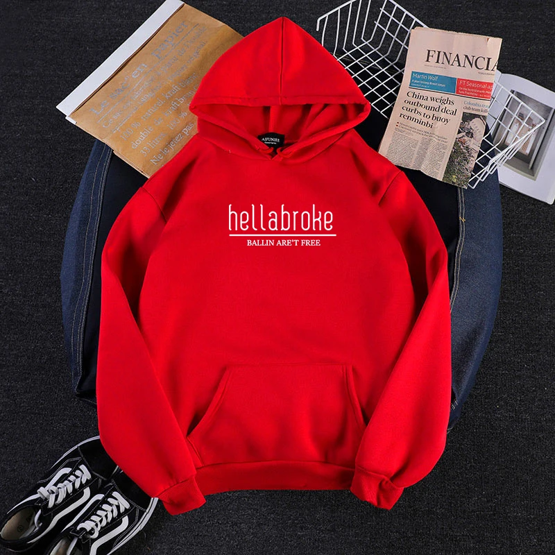 Красный Hoodies Women Large Size Leisure Letter Print Long Sleeve Hoody Womens Soft Cotton Korean Style Ladies Sweatshirts Poleron - Цвет: Красный