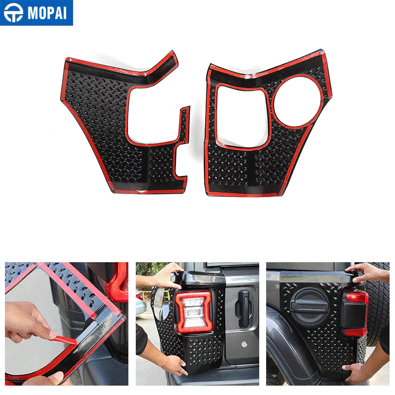 MOPAI Car Stickers for Jeep Wrangler JL Car Rear Taillight Tail Light Lamp Guard Cover for Jeep Wrangler JL 2018+ Accessories