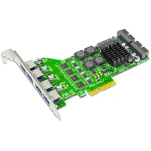 USB 3,0 8 Порты и разъёмы PCI Express Card SATA 15Pin Мощность коннектор Высокая Скорость удлинитель адаптер карты 4 канала NEC Чипсет для CCD сервера