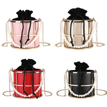 

Hollow Out Bucket Bag Women Clutch Purse Evening Handbag Female Shoulder Crossbody Bag for Wedding Prom Birthday Party Dinner