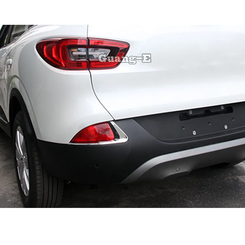 

For Renault Kadjar 2016 2017 2018 Car Styling Rear Back Fog Light Lamp Frame Stick ABS Chrome Cover Trim Hood Panel Frame 2pcs