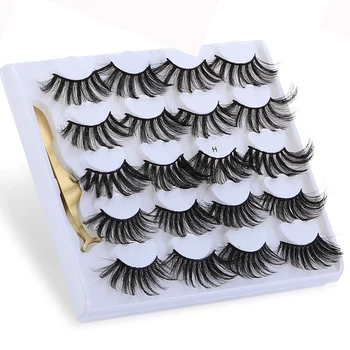 

5/10 Pairs 3D Faux Mink False Eyelashes 25mm Long Wispy Soft Fluffy Eyelashes Natural Extension Dramatic Beauty Handmade Eyelash