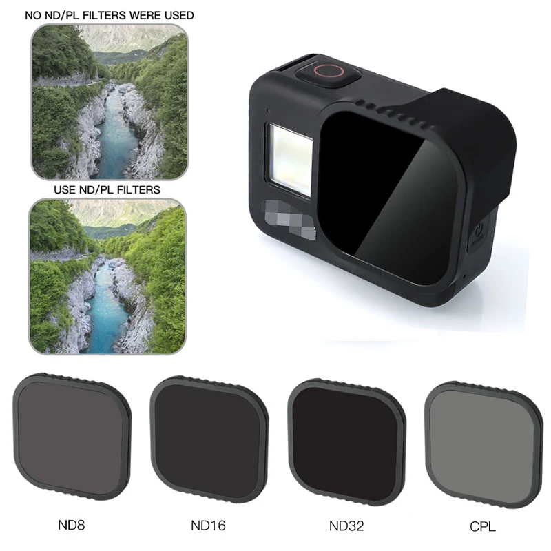 Оптическое стекло CPL ND8 ND16 ND32 набор фильтров для GoPro Hero 8 Black аксессуары для камеры