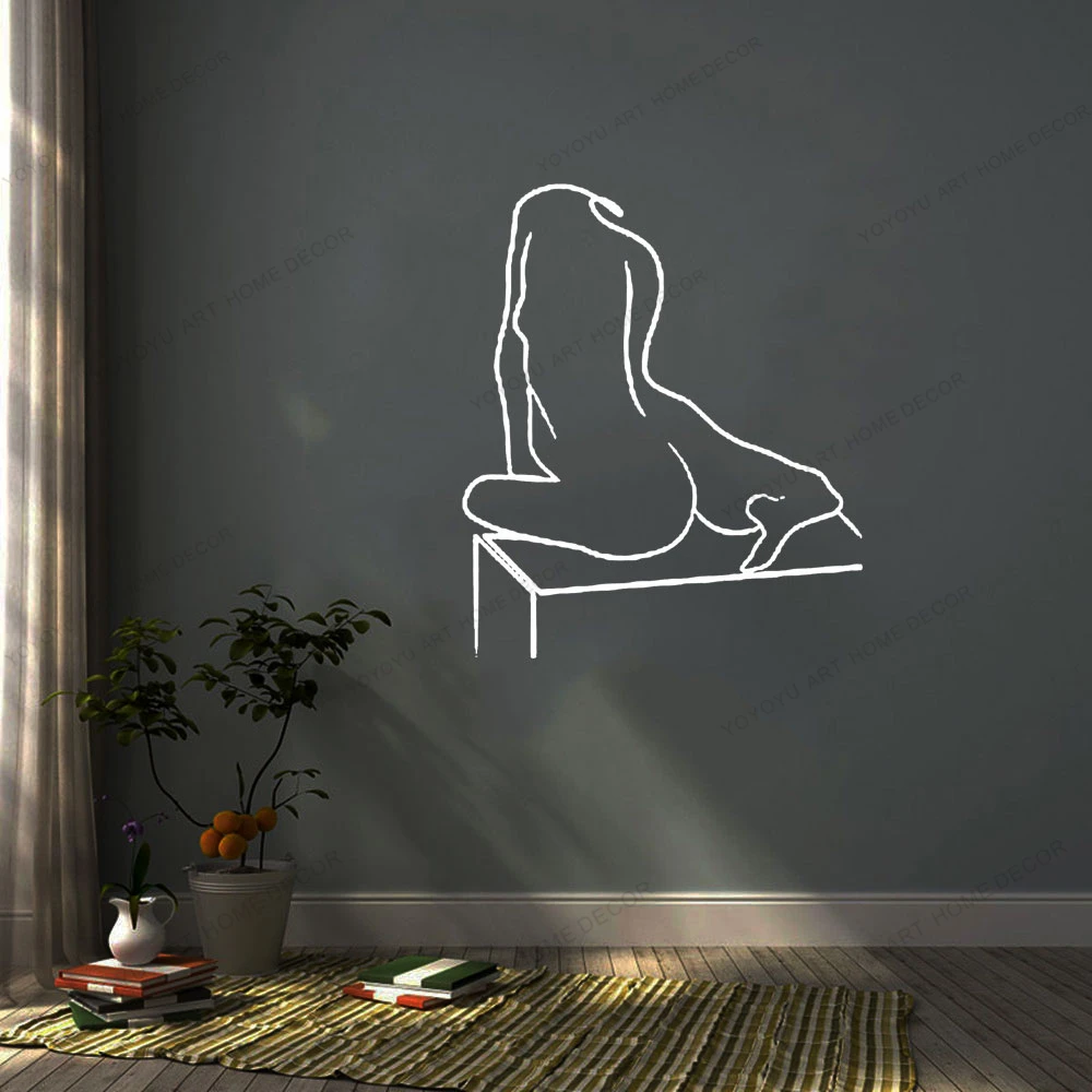 

Художественная Настенная Наклейка Naked Line для домашнего декора, модные настенные наклейки для гостиной, Съемные Фрески на День святого Валентина, стены CX1589