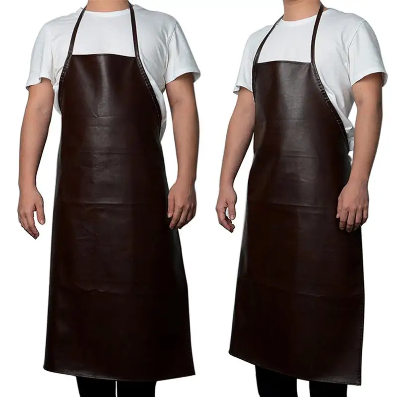 29 Leather Cooking Baking Aprons Waterproof Oil-Proof Kitchen Apron Restaurant Aprons For Women Home Sleeveless Apron