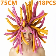 

Hair Rollers Snail Shape Not Waveform 75CM 18Pcs 4 Sticks Spiral Round Curls Hair Curler Soft Hair Curler Bendy Hair Rollers DIY