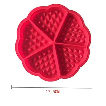 

New 2 X Waffle Mold Waffle Baking Mold Silicone Baking Mold Baking Pan With Good Non-Stick Coating Red