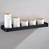 Black Bathroom Shelf Bath Shower Shelf Aluminum Bathroom Corner shelf Wall Mounted Black Aluminum Kitchen Storage holder 3