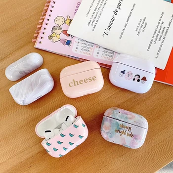 

Instagram Cute dinosaur Sketch marble hard plastic Wireless Earphone Charging case for AirPods Pro 3 Bluetooth Headset cover