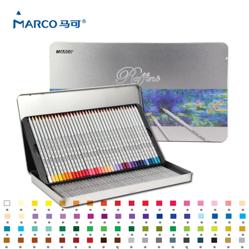 Professional Marco 24/36/48/72Colors Raffine Soft Non-toxic Color Pencil lapis de cor Oil Colored Pencils for School Supplies 12 24 colors acrylic paint set 15ml painting supplies non toxic acrylic paints for beginners and professional artists