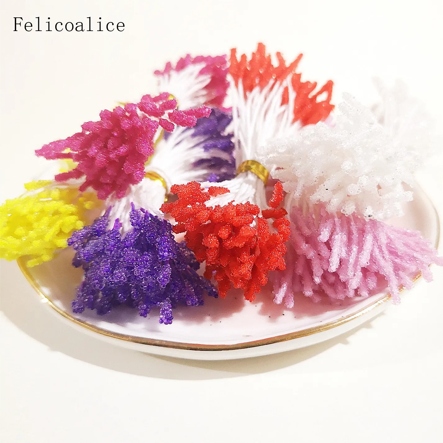 

500pcs 3mm Artificial Pick Color Glass Flower Stamen Pistil Wedding Decoration Craft DIY