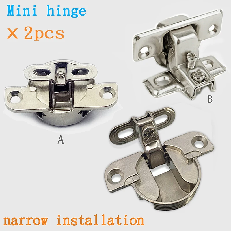 Cabinet door hinge silver inner push door hidden corner door hinge small side spring hardware furniture hinge