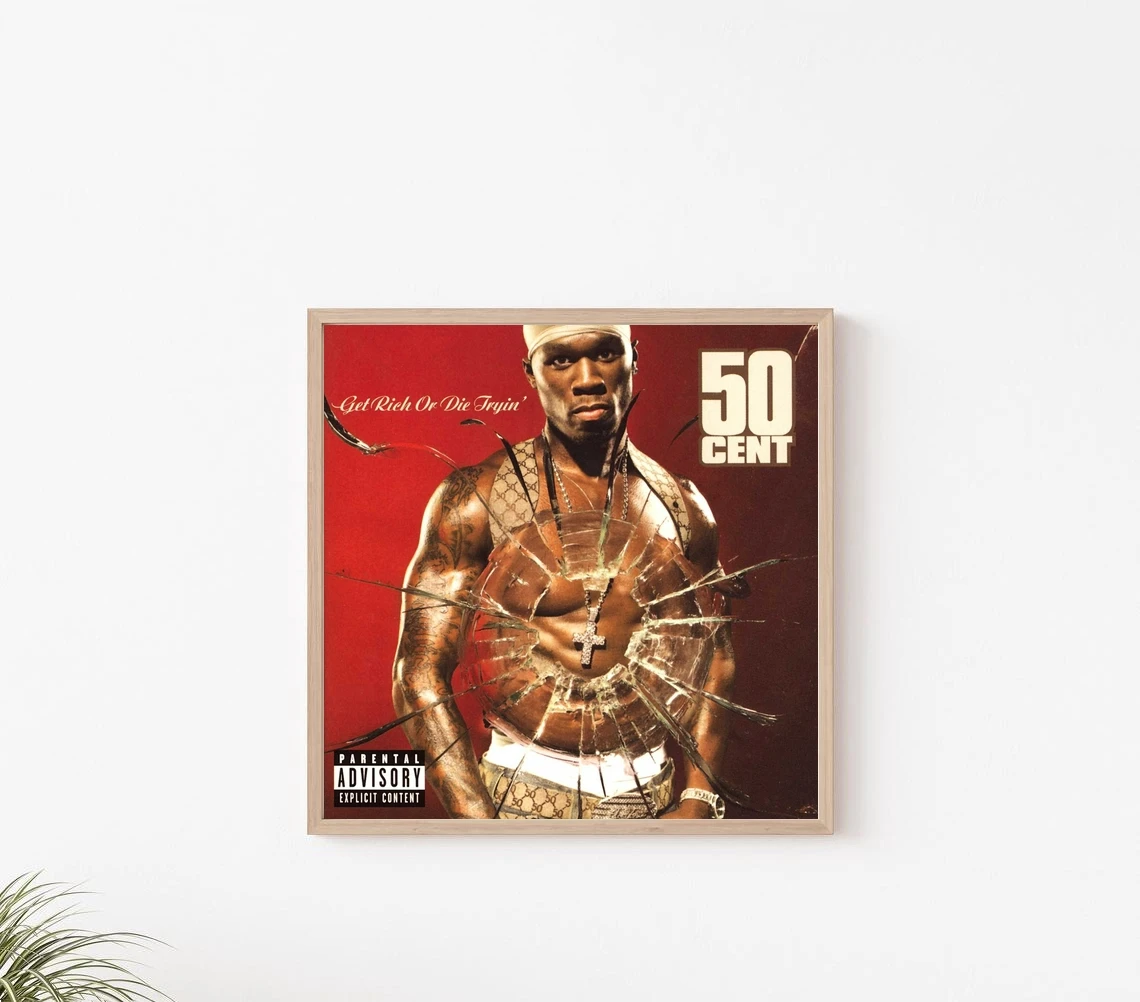 

50 Цент-получите богатый или умный рисунок, Обложка альбома для музыки, постер, холст, печать, рэп, хип-хоп, музыка, звезда, певица