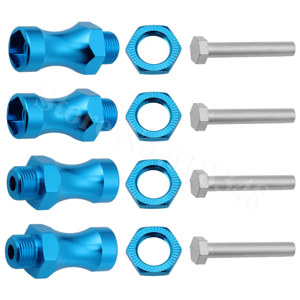 Blue 4-Pack Алюминиевый 12 мм до 17 мм расширение колеса шестигранный привод адаптер ступицы для 1/10 RC модели автомобилей запчасти - Цвет: Blue