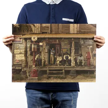 

AIMEER 1937 American highway shop/nostalgia/photography/vintage kraft paper poster bar decoration painting 51x36cm
