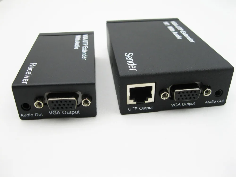 300M HD 1080P VGA UTP Extender 1x1 Splitter With Audio Over Cat5/5e/6 RJ45 Cable