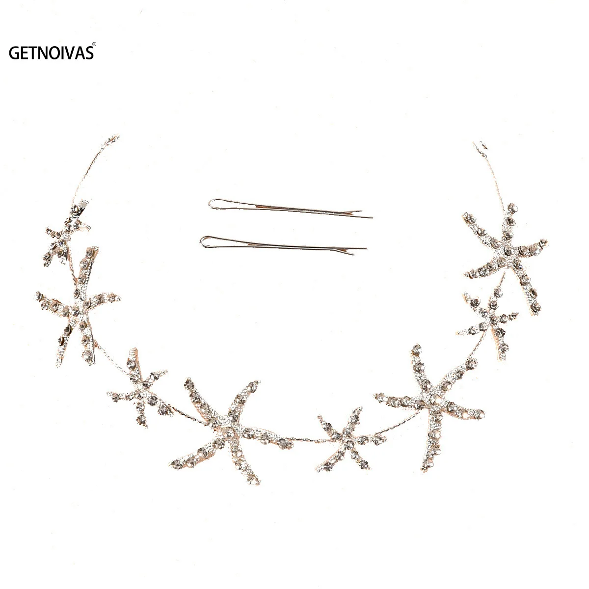 Fascia Per Capelli Con Stelle E Strass – Cerchietto Argento Dea Per Donne E Ragazze