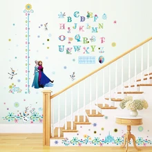 Cartoon Disney Frozen Anna Elsa PVC Alphabet Growth Chart Wall Stickers For Kids Room Home Decor Anime Movie Mural Art DIY Decal Cartoon Disney Frozen Anna Elsa PVC Alphabet Growth Chart Wall Stickers For Kids Room Home Decor Anime Movie Mural Art DIY Decal