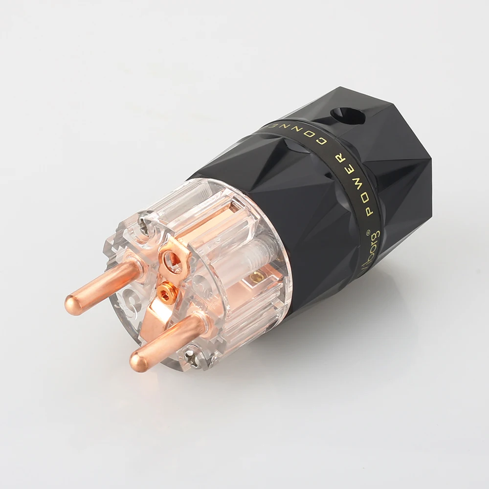 Viborg VE503 + VF503 прозрачный 99.99% Чистый медный Евро Schuko Hi Fi аудио кабель питания штекер