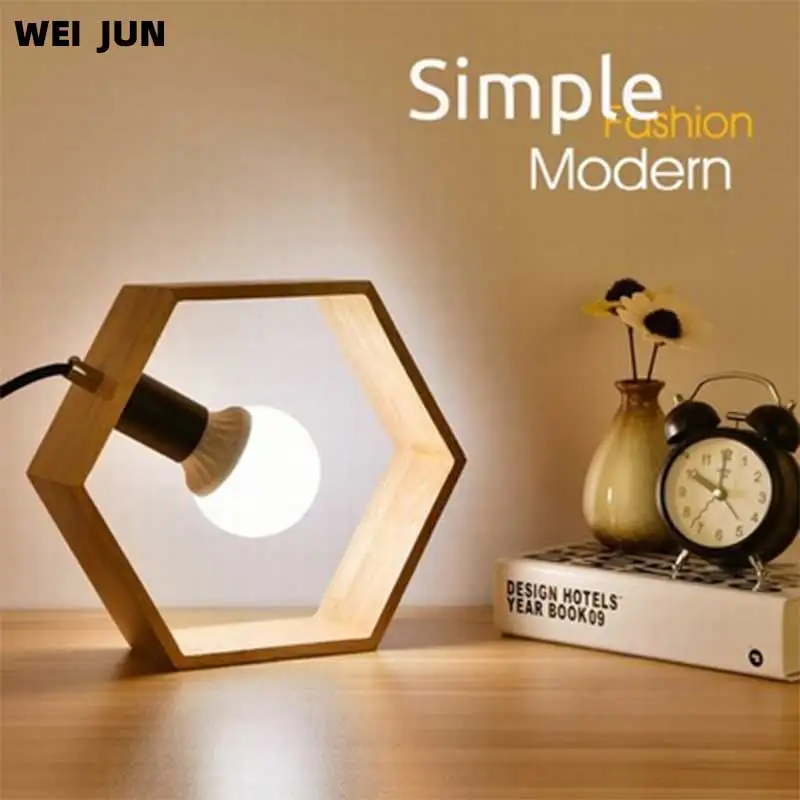 Creative Wooden Table Lamp Nordic Minimalist Decorative Eye Protection Reading for Bedroom Living Room Bedside Desk wood Study | Лампы и
