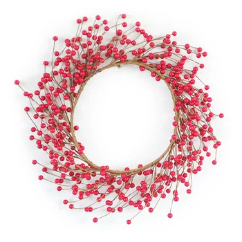

45cm Xmas Decoration Party Home Christmas Ornament Pine Cone Wreath Hang Garlands Christmas Wreath Artificial Flowers