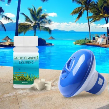 

50g Powerful Pool Spa Cleaning Maintenance Tablets with Container For Swimming Pools Hot Tubs Spas Fountains Slower Dissolving