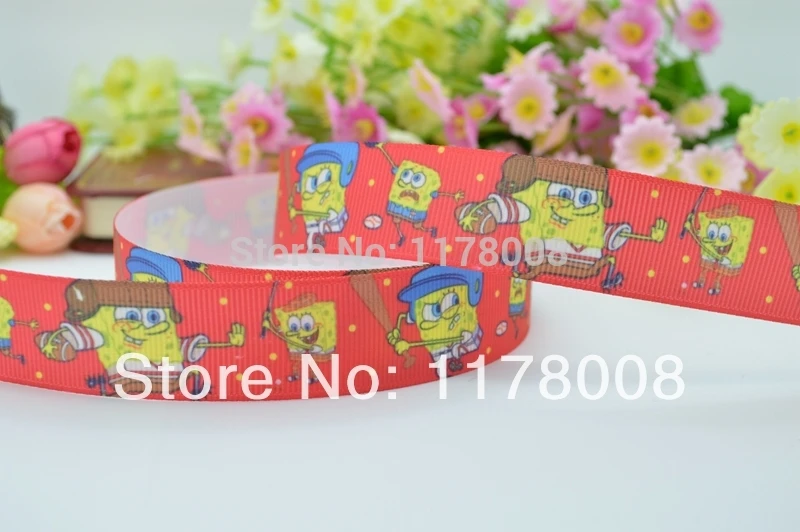 50Y 7/" 22 мм мультфильм печатных корсажная лента, бант для волос DIY ручной работы одежда материалы оптом OEM
