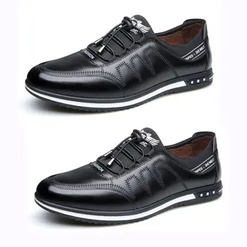 

Korean Fashion Casual Design Cow Leather Men Shoes Comfortable Breathable Anti-Slip Men Male Business Sneakers Shoes