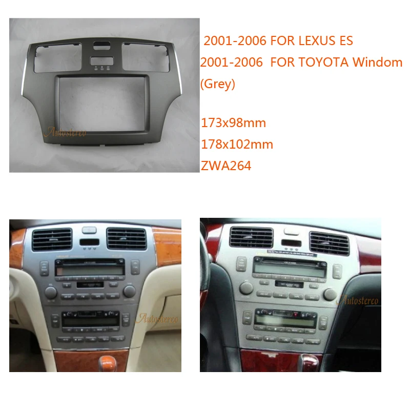 

ZWNAV 11-264 автомобильное стерео радио Панель Fascia Для LEXUS ES 2001-2006,TOYOTA Windom 2001-2006 (серый)