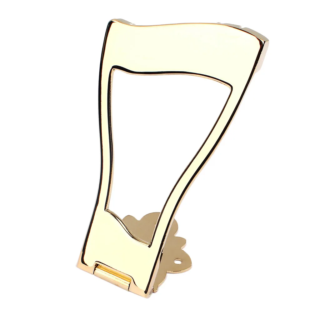 Metal 6 Strings Jazz Guitar Bridge Tailpiece Replacement for Hollowbody Archtop Guitar, Gold