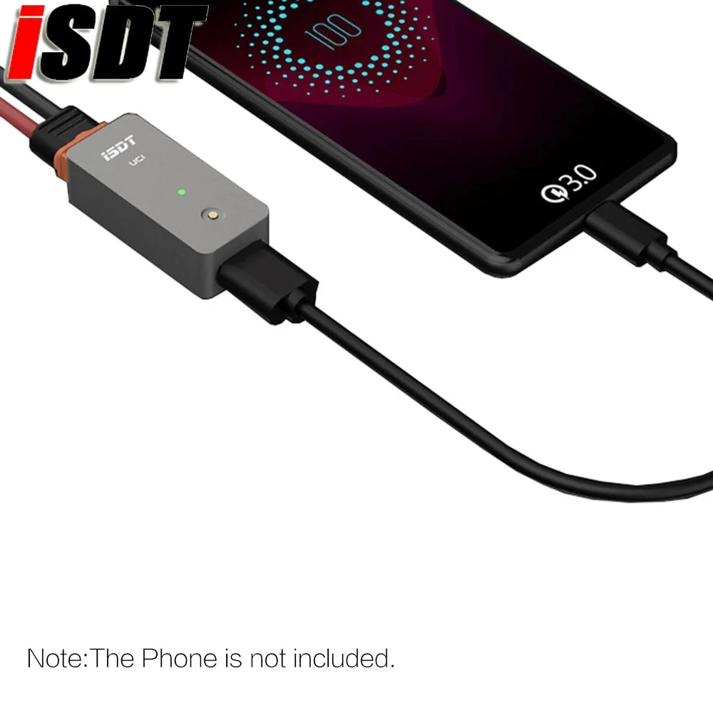 

CNC Aluminum Alloy Tiny ISDT UC1 18W 2A Mini Quick Charging Smart USB Charger Support 2.0/3.0/FCP/BC1.2 XT60 Input Connector