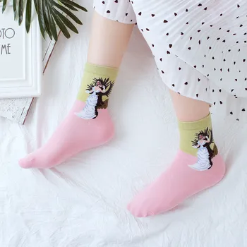 

Lionzone Women Funny Art Socks World Famous Arts Painting Illustration Oil Painting Style Cotton Colorful Short Ankle Socks