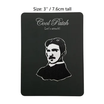 

3" Nikola Tesla Stencil Embroidered iron on patch sew on Applique Fun Meme