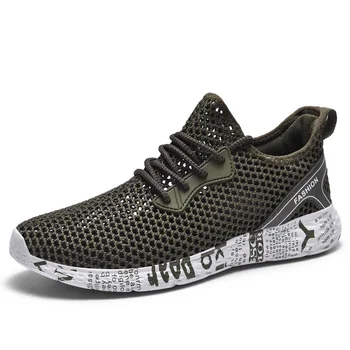 

New Men Shoes Mesh Breathable Comfortable Shoes Man Sneakers Causal Trainers Anti-slip High Quality Male Sneakers Big Size 48