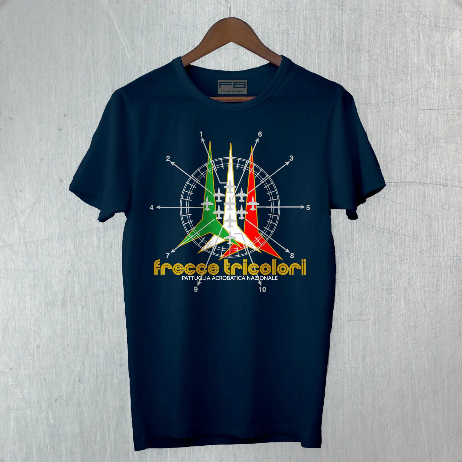 Мужская футболка Frecce Tricolori Airline Военный патруль итальянский FB Tee-показать
