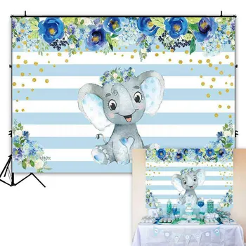 

Foldable Lightweight Studio Props Birthday Decorative Elephant Pattern Backdrop Baby Shower Photograph Background Cute Reusable