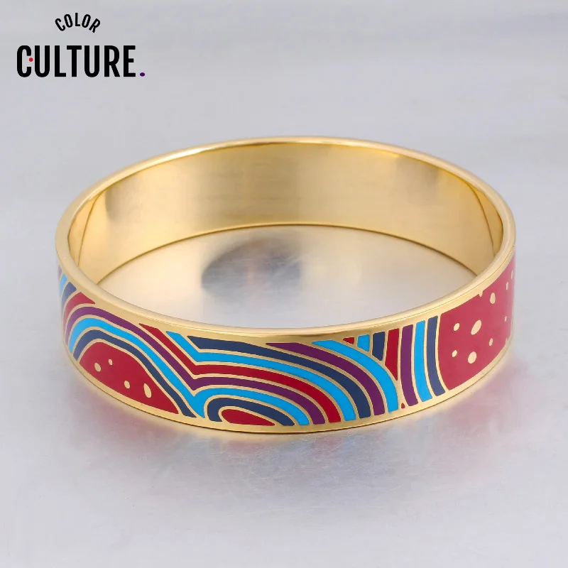 

Vintage Style Bracelets & Bangles Design Red Stainless Steel Bracelets for Women Enamel Jewelry Artists