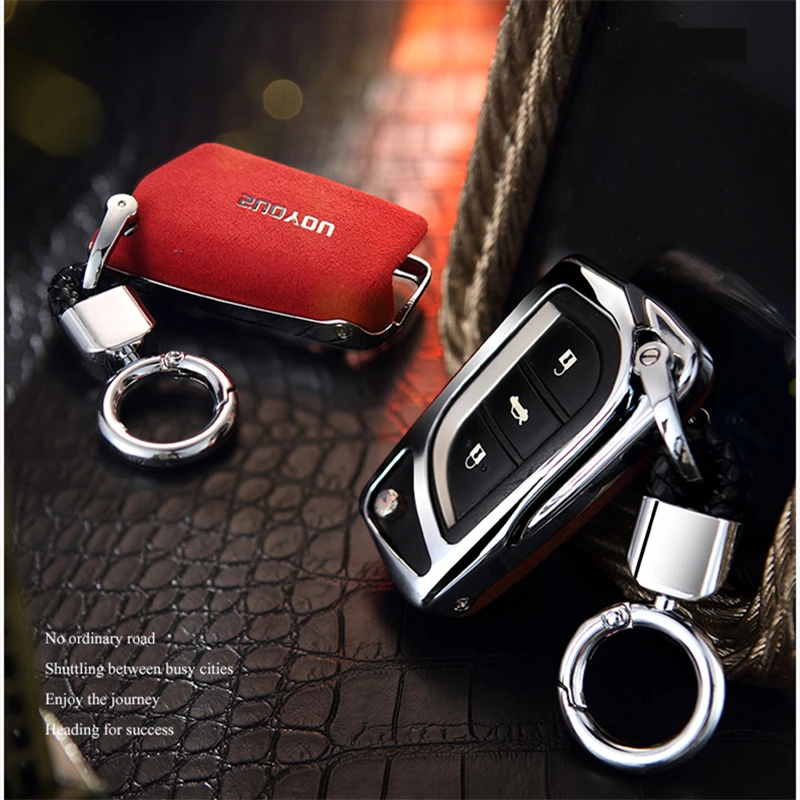 

Suede Fur Car Remote Key Fob Shell Cover Case For Toyota Auris Corolla Avensis Verso Yaris Aygo Scion TC IM For Toyota RAV4 2019