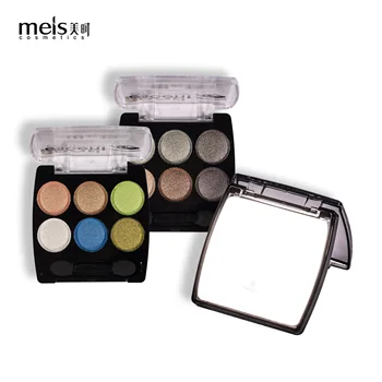 

Meis 6 colors Glitter eyeshadow Palette Make up Palette Shimmer eye shadow Long Lasting Easy To Wear Smooth Powder Cosmetic 0646