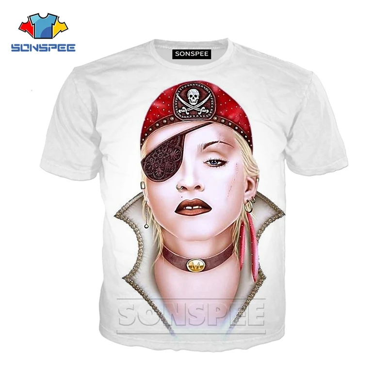 Летняя аниме 3d печать Повседневная Сексуальная футболка уличная Мадонна пляжная Мужская Женская модная футболка хип-хоп Харадзюку футболки с круглым вырезом A401 - Цвет: 3