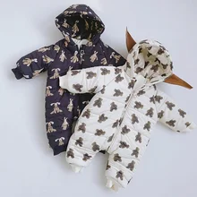 Winter Baby Rompers Toddler Boys Bear Jumpsuits Fleece Girls Outerwear New Born Baby Clothes  Winter Baby Boy  GIRLclothes