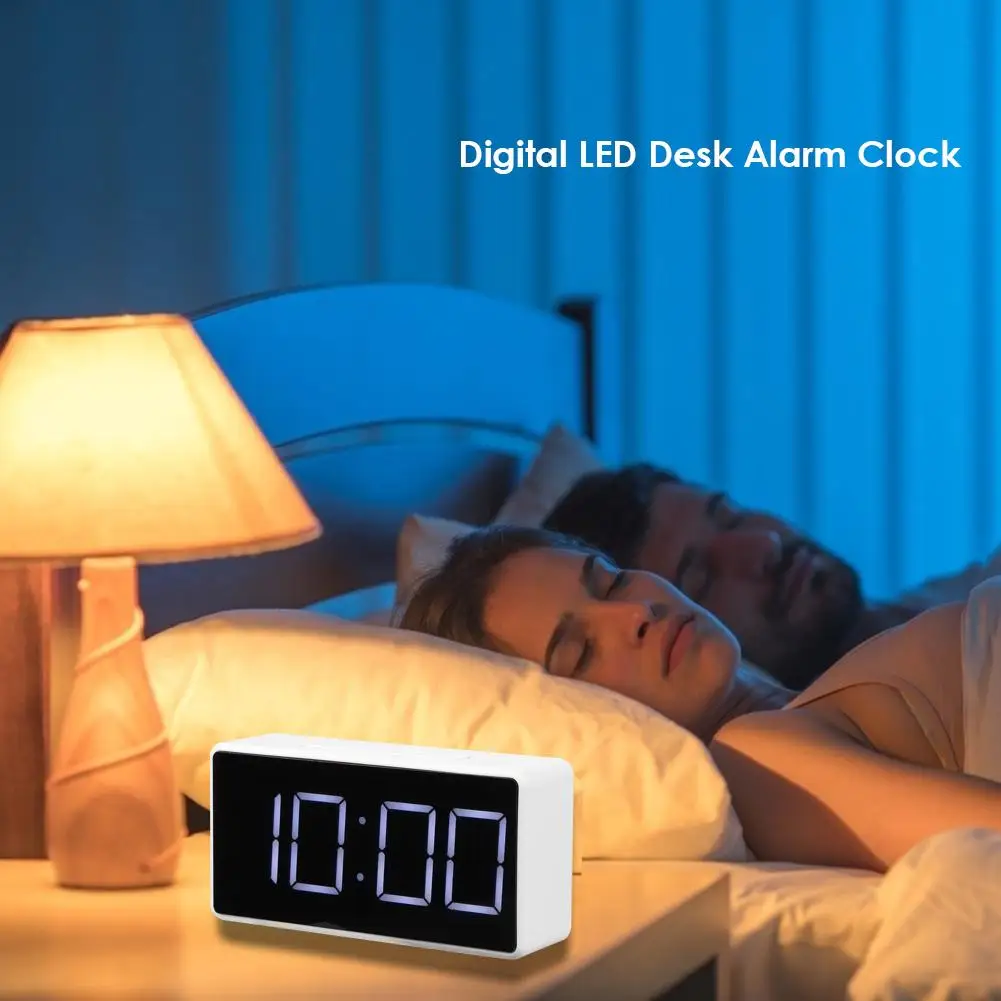 Led Mini Student Clock Usb Desktop Electronic Alarm Clock &deg;c-℉ Temperature Tester-white Light 2 Levels Of Brightness digital clock digital desk clock mini desk clock