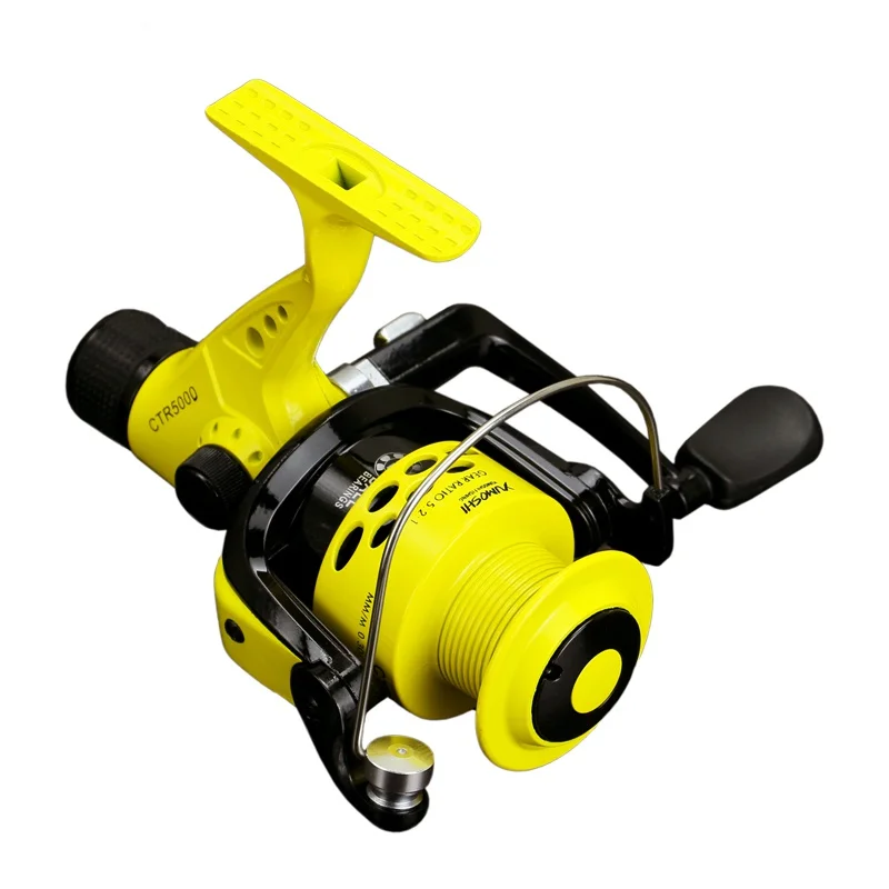 Buy High Quality 5.5:1 Fishing Reel Foldable Arm Rocker Lightweight Rear Drag Plastic Spool Fish Spinning Wheels New