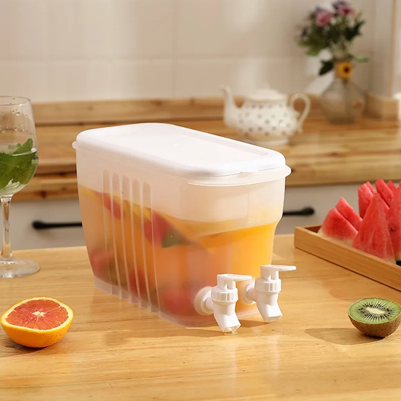3.5L Water Jug With Faucet Fruit Teapot Summer Refrigerator Drinking