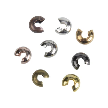 

100Pcs/Lot Ball Beads Chain Brass Clip Caps Jewelry Findings Accessories Open Crimp End Stopper Spacer Beads For Jewelry Making