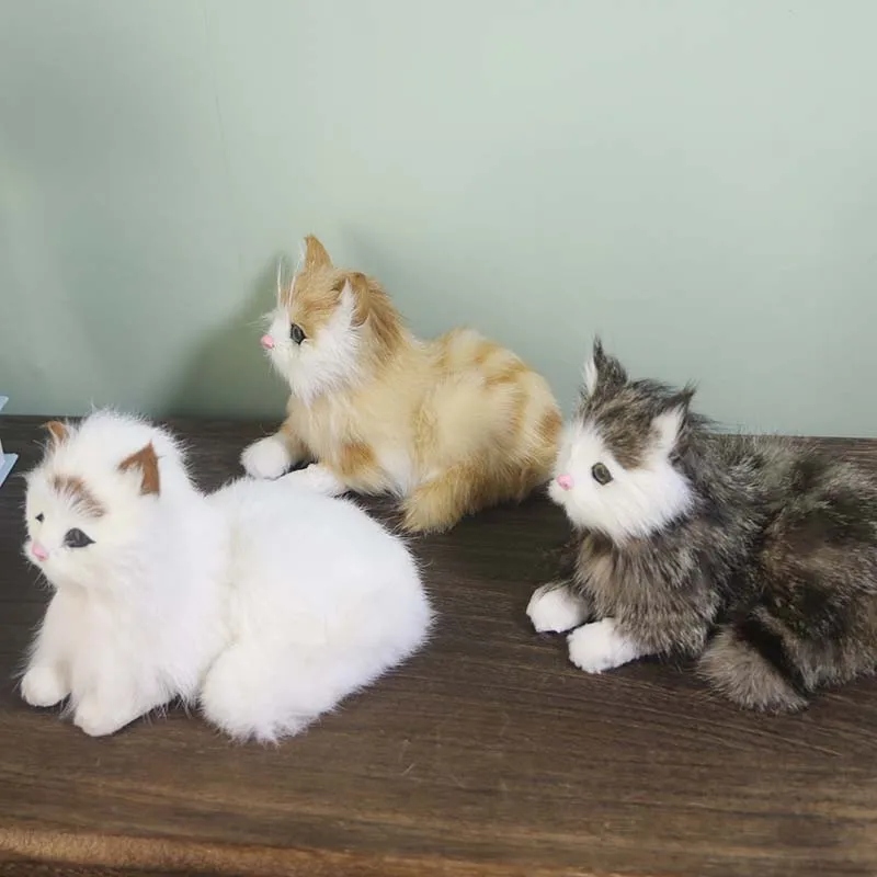 Новинка, трехцветная игрушечная кошка, украшение для рабочего стола, аксессуары для дома, кожаные волосы для детей, Рождественский креативный подарок
