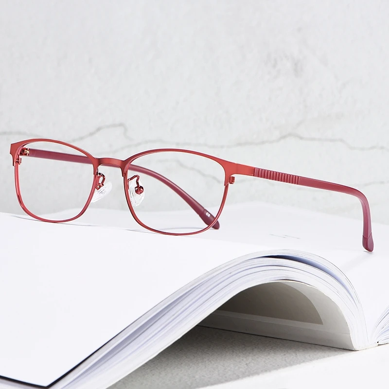 Women Business Alloy Glasses Frame Full Rim Myopia Spectacle Frames Flexible TR Temples Hyperopia Optical Eyewear 3569 eyeglasses frames eyewear frames women glasses