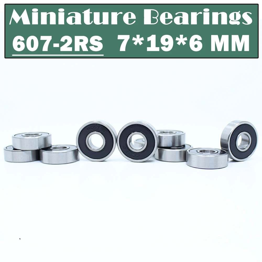 607RS Bearing ( 10 PCS ) 7*19*6 mm Miniature 607 2RS Ball Bearings 607-2RS EMQ Z2 V1 подшипник 607 2rs 7 19 6 мм набор 10 штук
