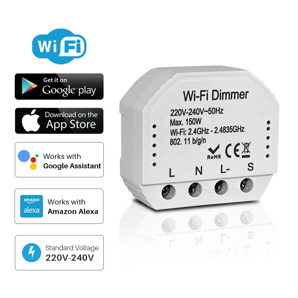 DIY умный WiFi переключатель диммер 1/2 Way Control LED светильник Tuya Smart Life пульт